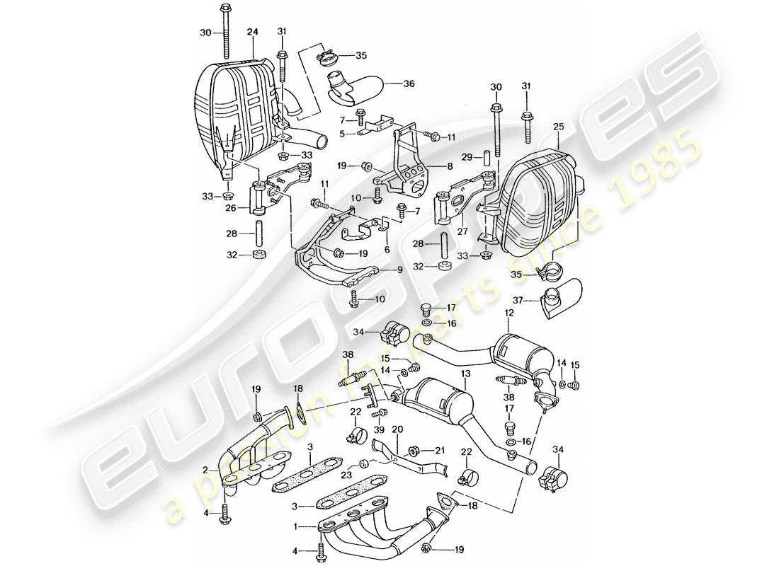 a part diagram from the porsche 996 parts catalogue