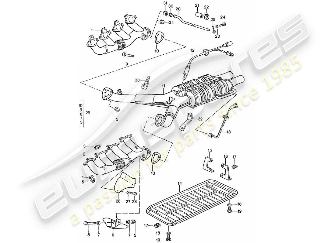 a part diagram from the porsche 1987 (928) parts catalogue