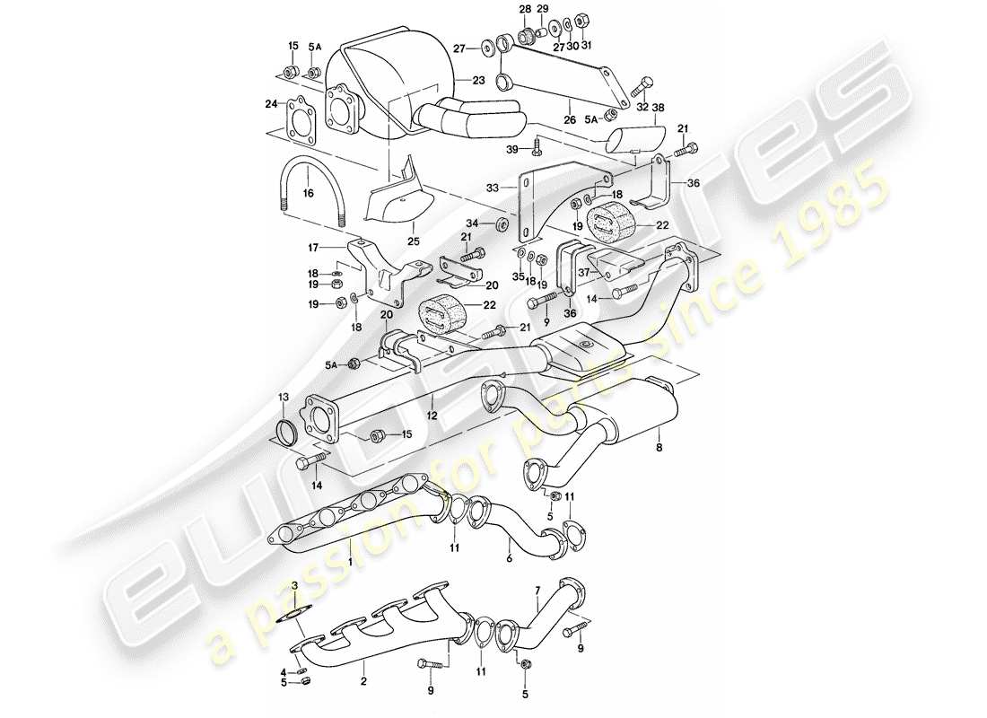 a part diagram from the porsche 928 parts catalogue