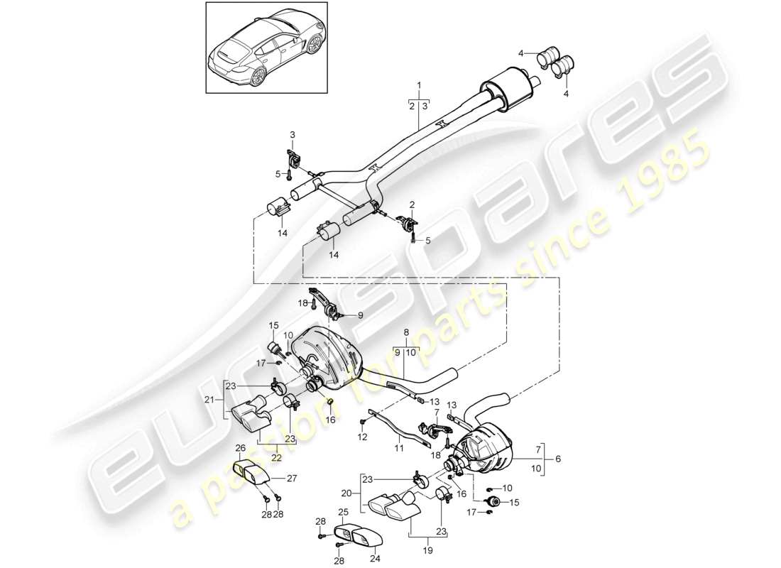 a part diagram from the porsche 2015 (panamera 970) parts catalogue