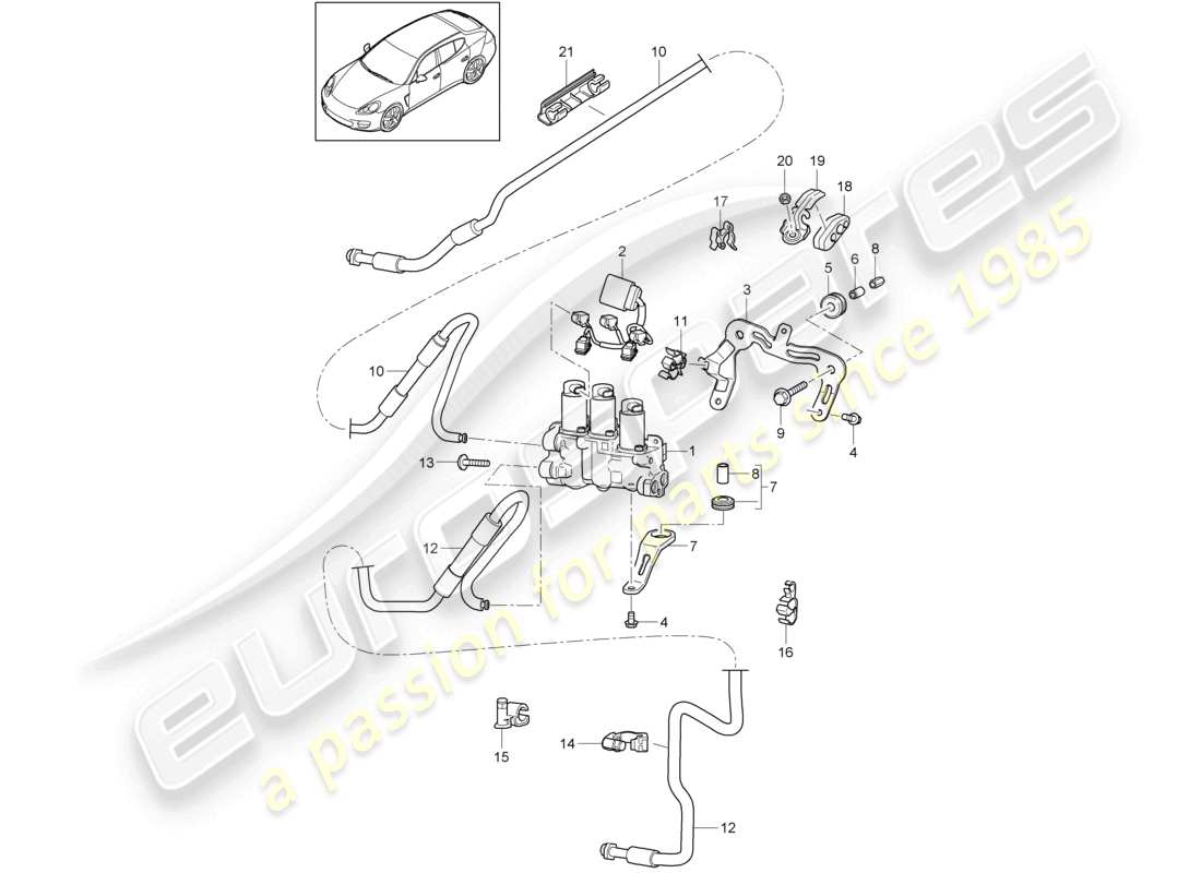 a part diagram from the porsche panamera parts catalogue