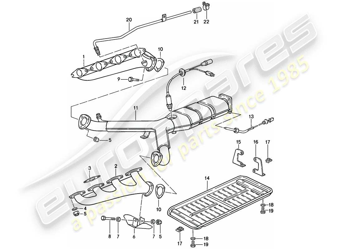 a part diagram from the porsche 1985 (928) parts catalogue