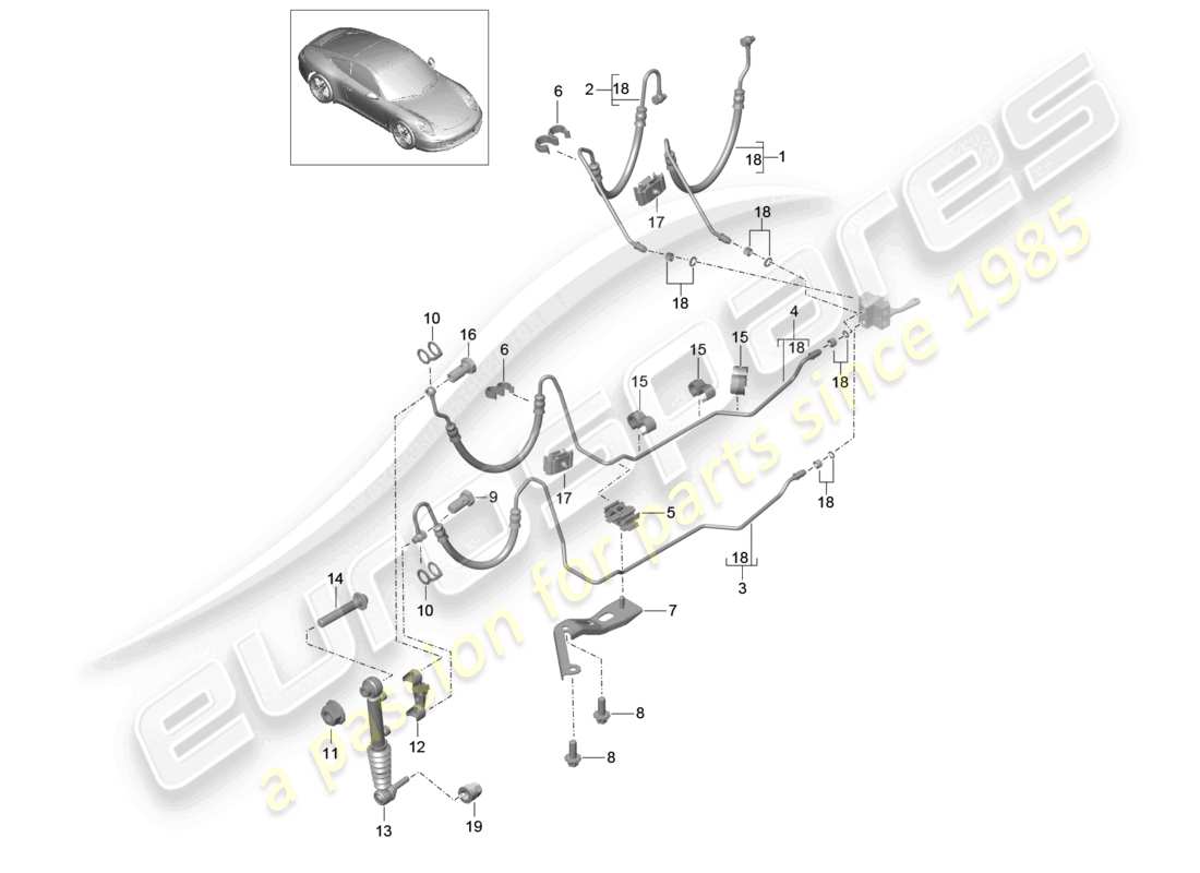 a part diagram from the porsche 991 parts catalogue