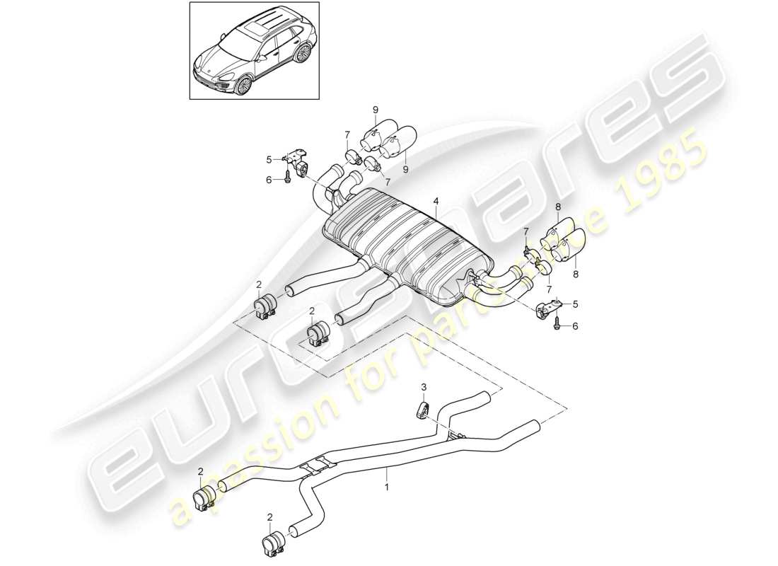 a part diagram from the porsche 2016 (cayenne e2 92a) parts catalogue