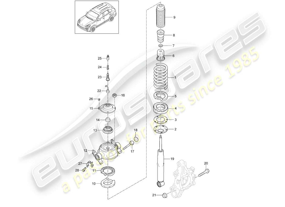 a part diagram from the porsche 2015 (cayenne e2 92a) parts catalogue