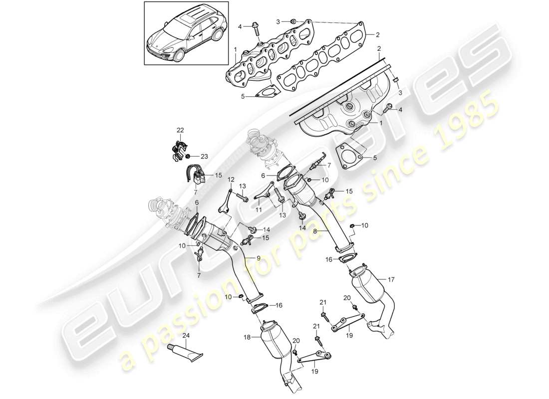 a part diagram from the porsche 2015 (cayenne e2 92a) parts catalogue