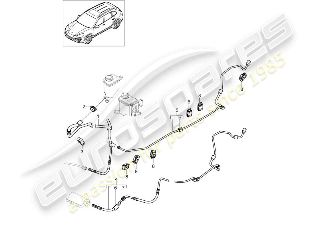 a part diagram from the porsche 2011 (cayenne e2 92a) parts catalogue