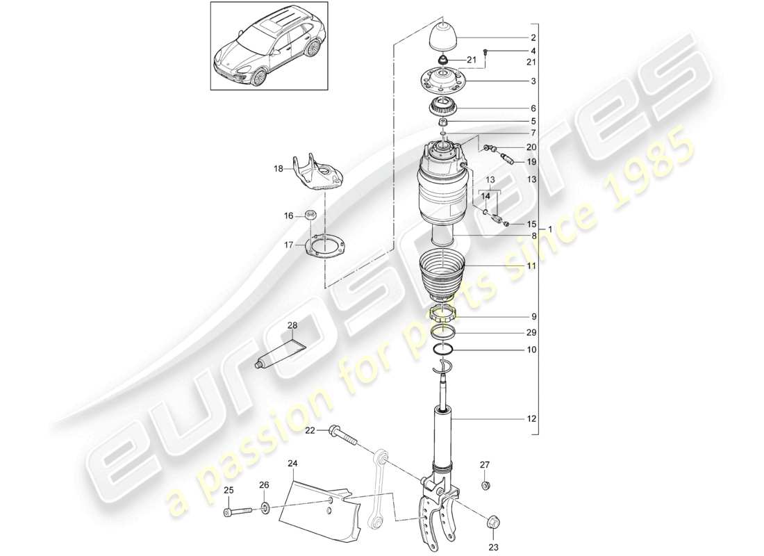 a part diagram from the porsche cayenne parts catalogue