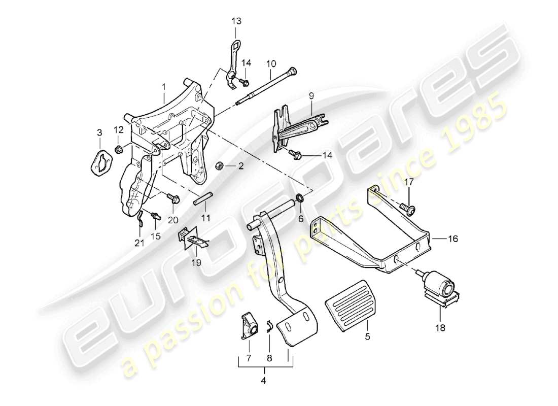 a part diagram from the porsche 2005 (cayenne e1 9pa) parts catalogue
