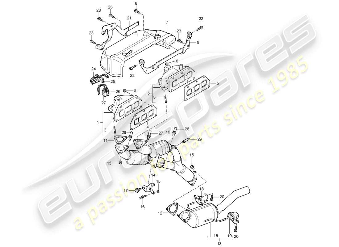 a part diagram from the porsche 2005 (cayenne e1 9pa) parts catalogue