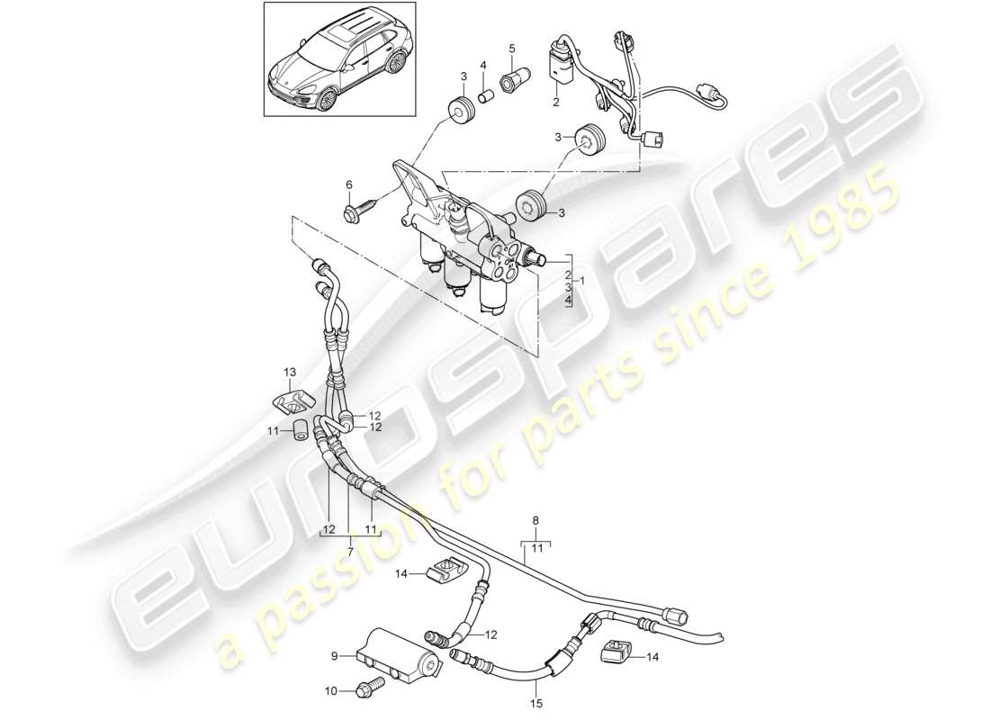 VIEW PARTS DIAGRAMS FROM THE PORSCHE CAYENNE PARTS CATALOGUE a part diagram from the porsche cayenne parts catalogue