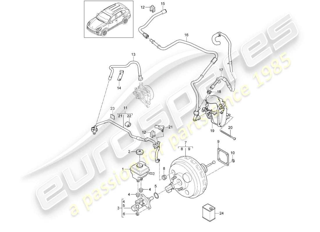 a part diagram from the porsche 2015 (cayenne e2 92a) parts catalogue
