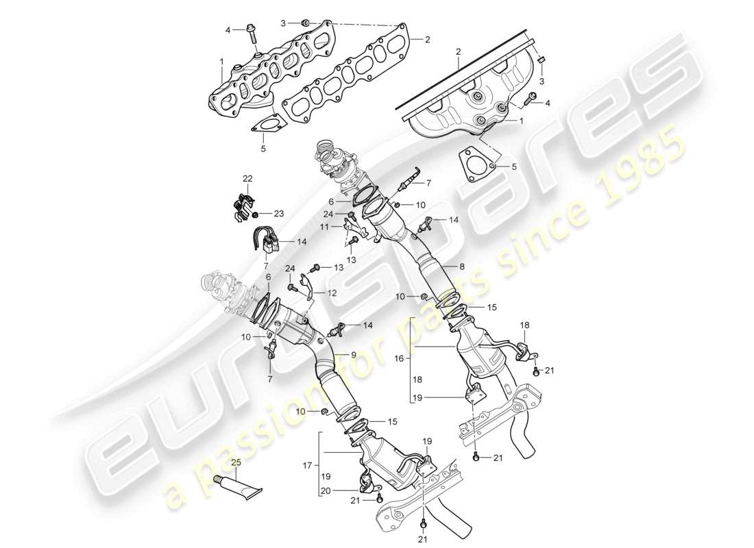 a part diagram from the porsche 2008 (cayenne e1 9pa) parts catalogue