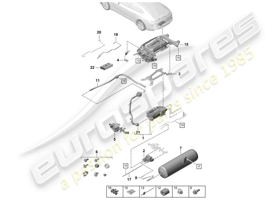 a part diagram from the porsche panamera parts catalogue