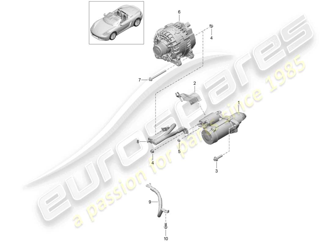 a part diagram from the porsche 2017 (718 boxster) parts catalogue