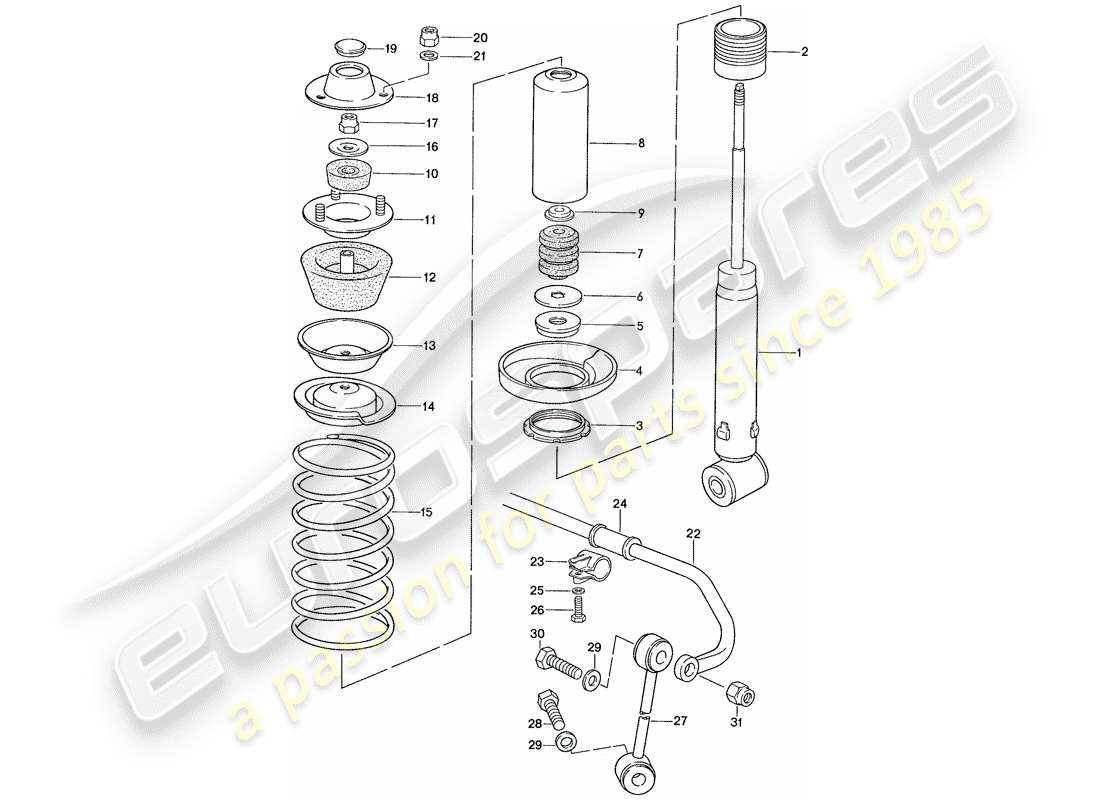 a part diagram from the porsche 1987 (928) parts catalogue