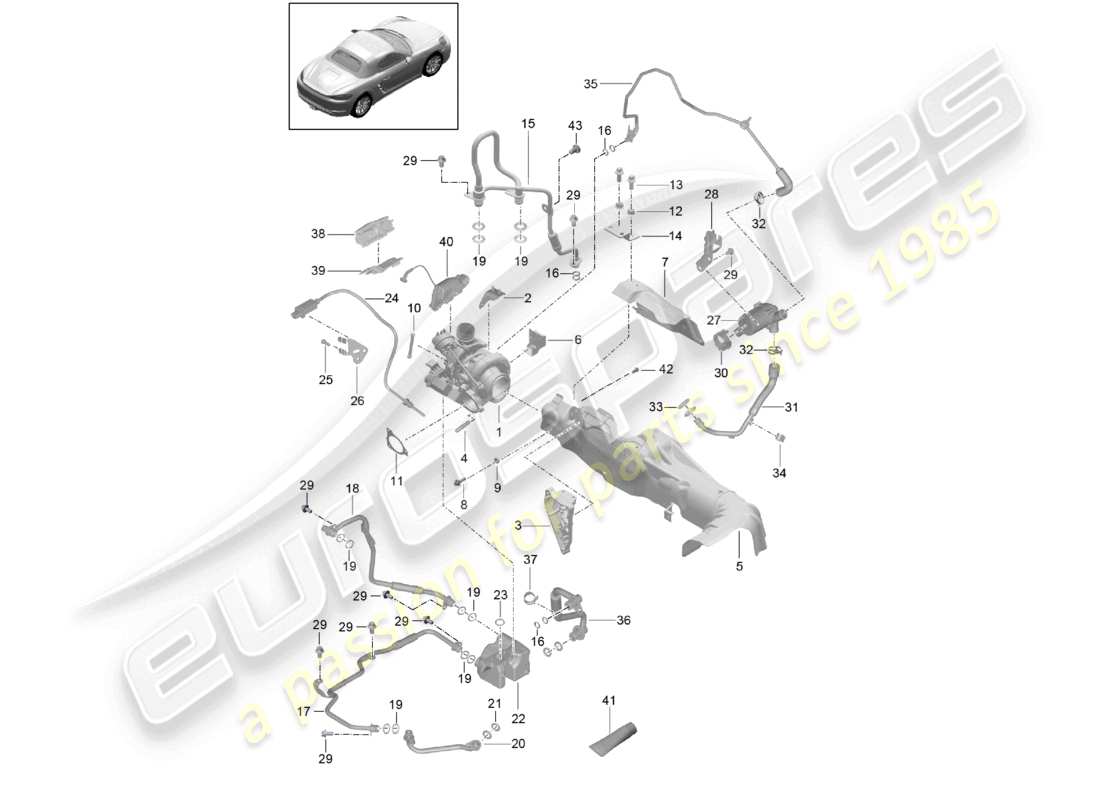 a part diagram from the porsche boxster parts catalogue