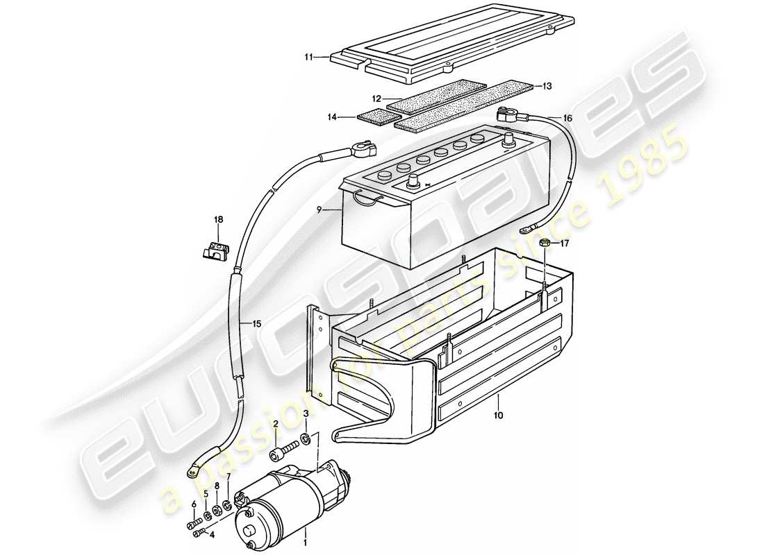 a part diagram from the porsche 1982 (928) parts catalogue