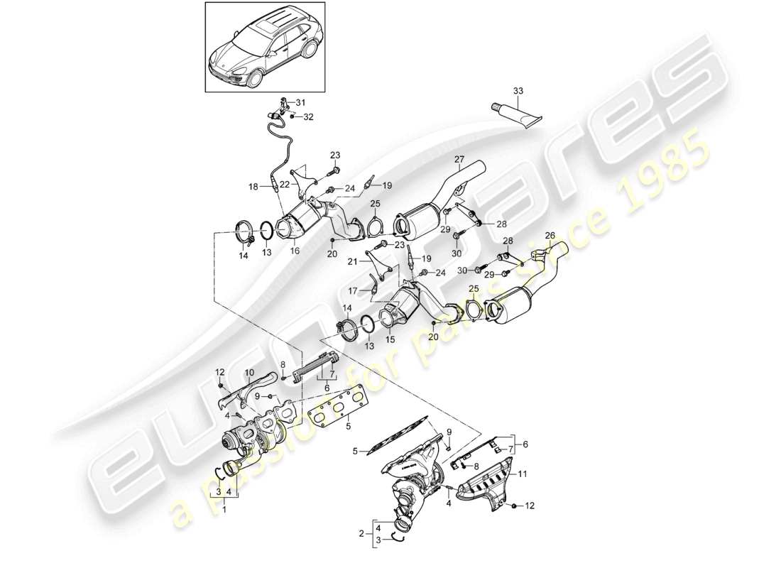a part diagram from the porsche cayenne parts catalogue