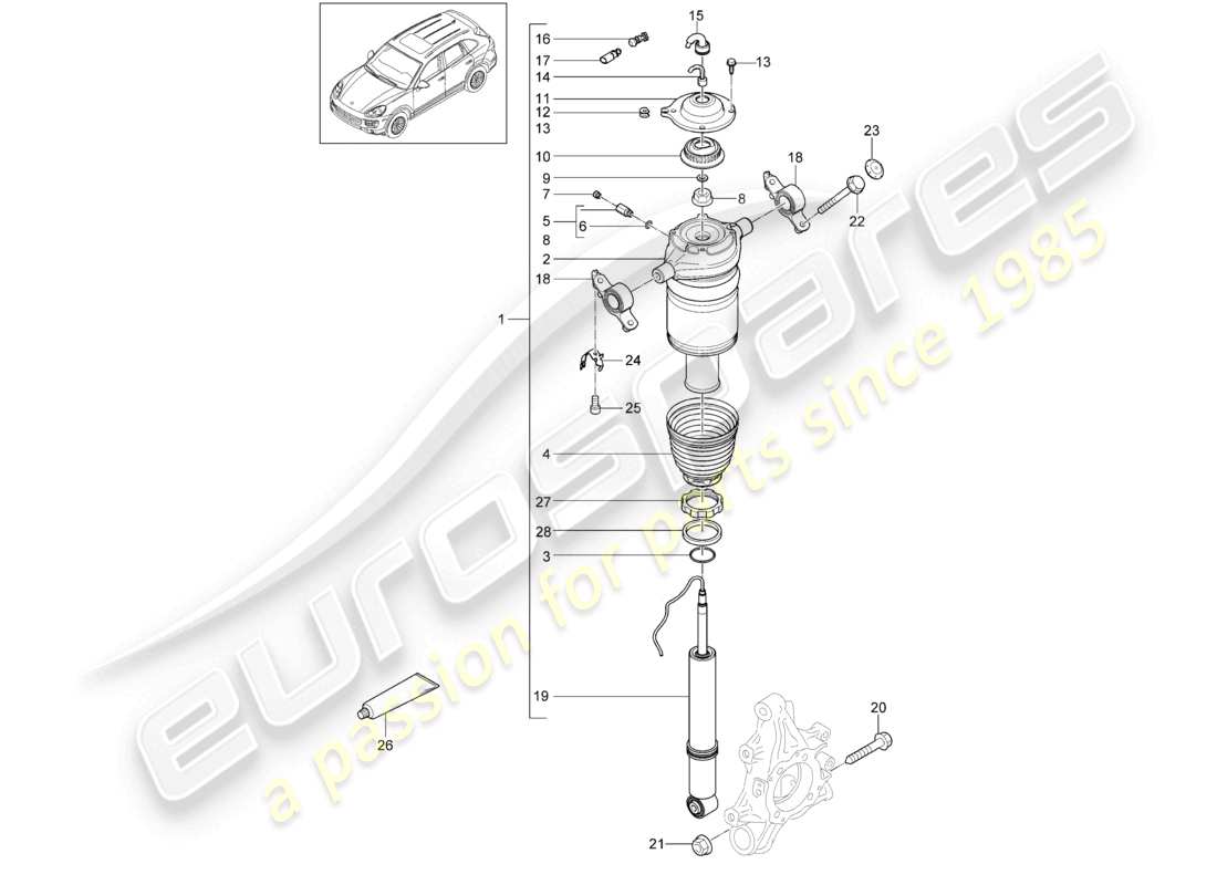a part diagram from the porsche 2013 (cayenne e2 92a) parts catalogue