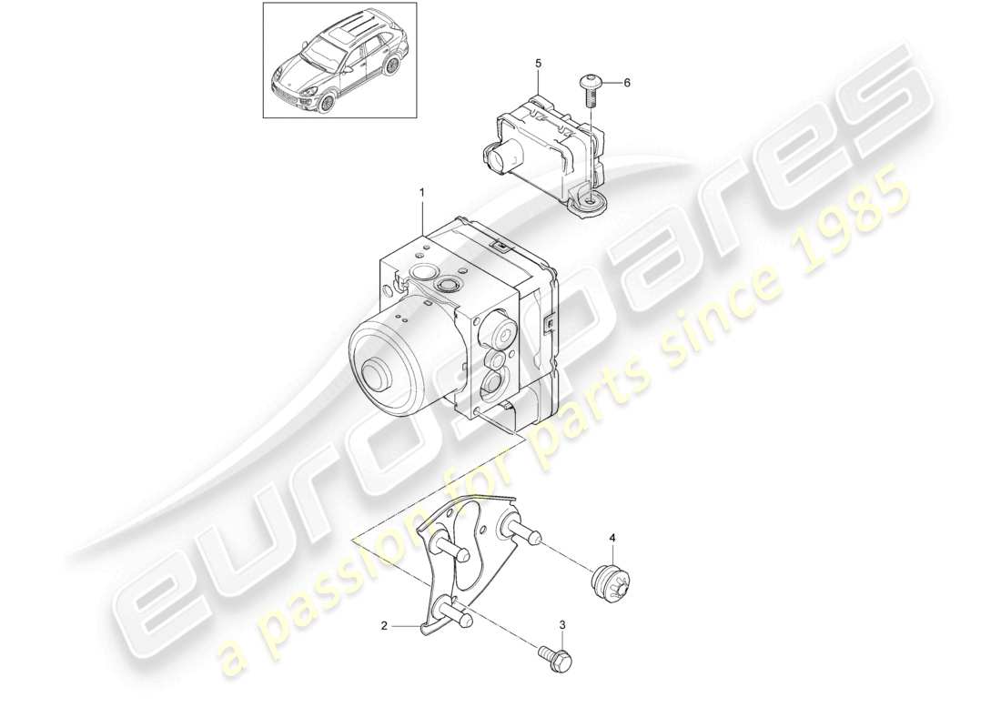 a part diagram from the porsche 2018 (cayenne e2 92a) parts catalogue