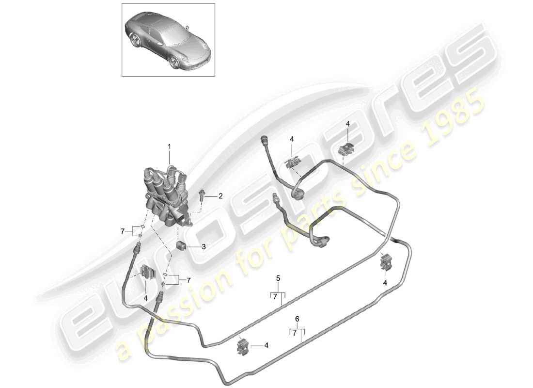a part diagram from the porsche 2012 (991-1) parts catalogue