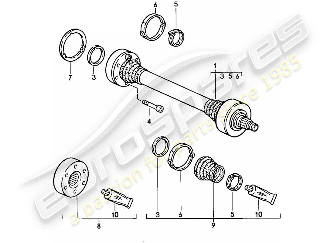 a part diagram from the porsche 1984 (928) parts catalogue