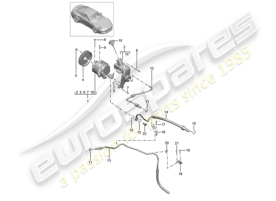 a part diagram from the porsche 991 parts catalogue