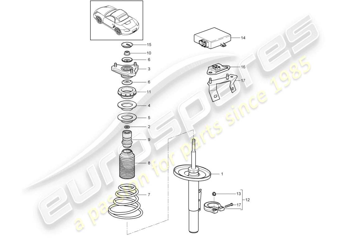 a part diagram from the porsche 2010 (987 boxster) parts catalogue