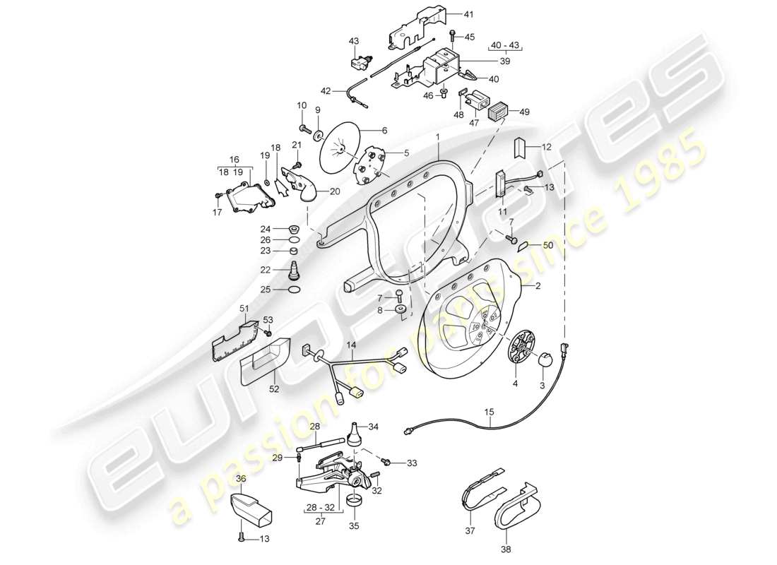 a part diagram from the porsche 2005 (cayenne e1 9pa) parts catalogue