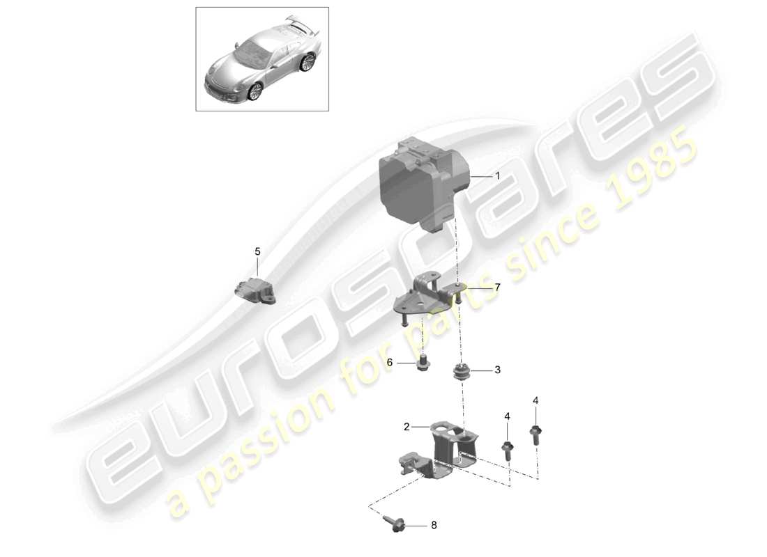 a part diagram from the porsche 2015 (991-1 r/gt3/rs) parts catalogue