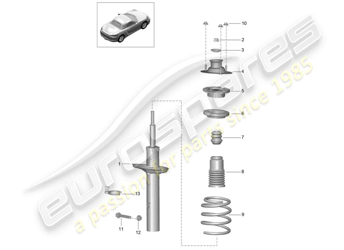 a part diagram from the porsche 2020 (718 boxster) parts catalogue
