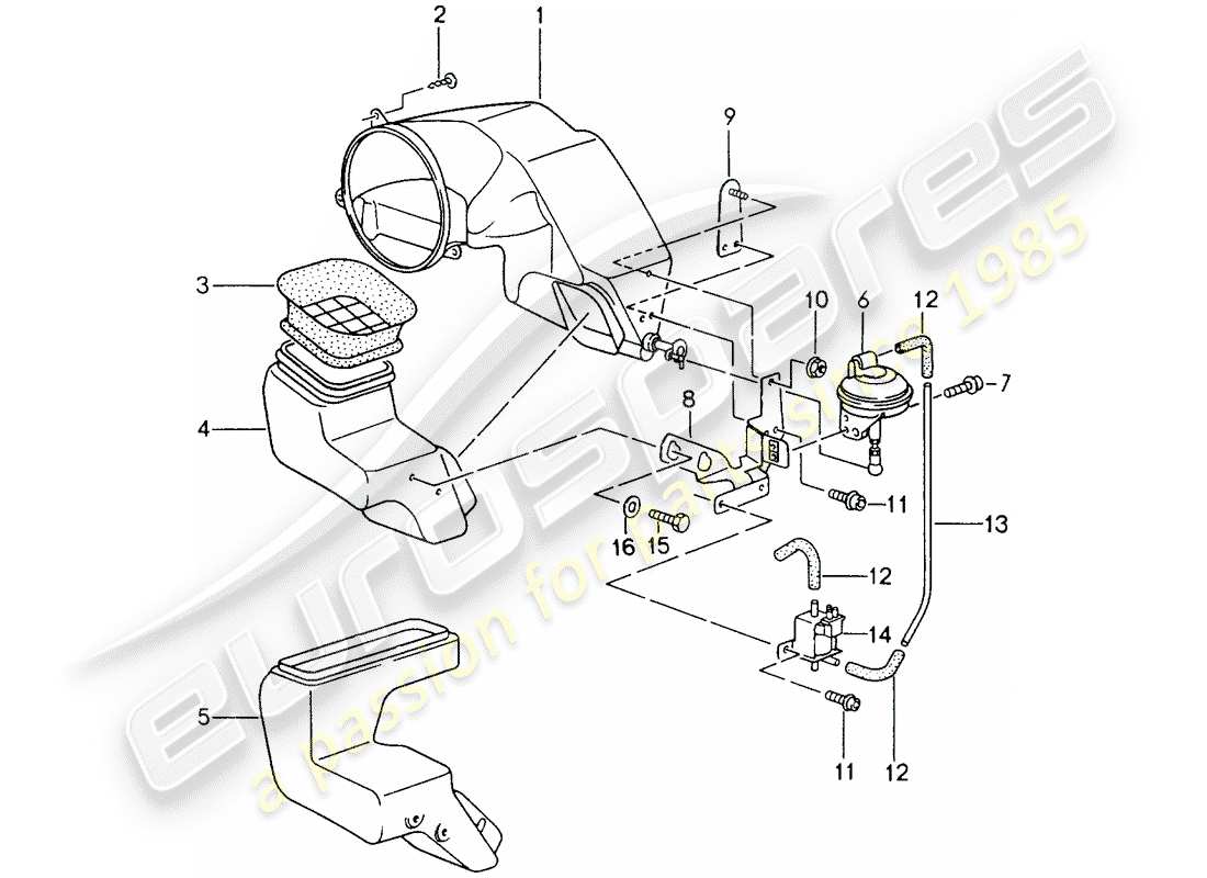 VIEW PARTS DIAGRAMS FROM THE PORSCHE 993 PARTS CATALOGUE a part diagram from the porsche 993 parts catalogue