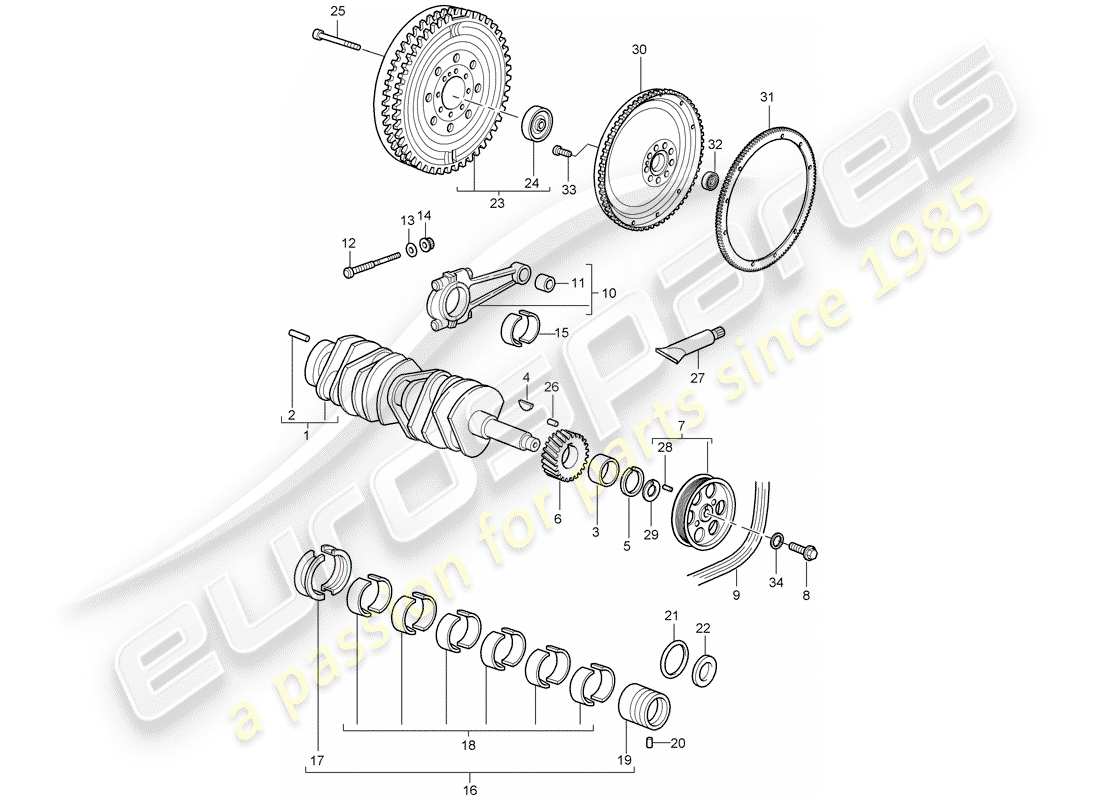 a part diagram from the porsche 996 parts catalogue
