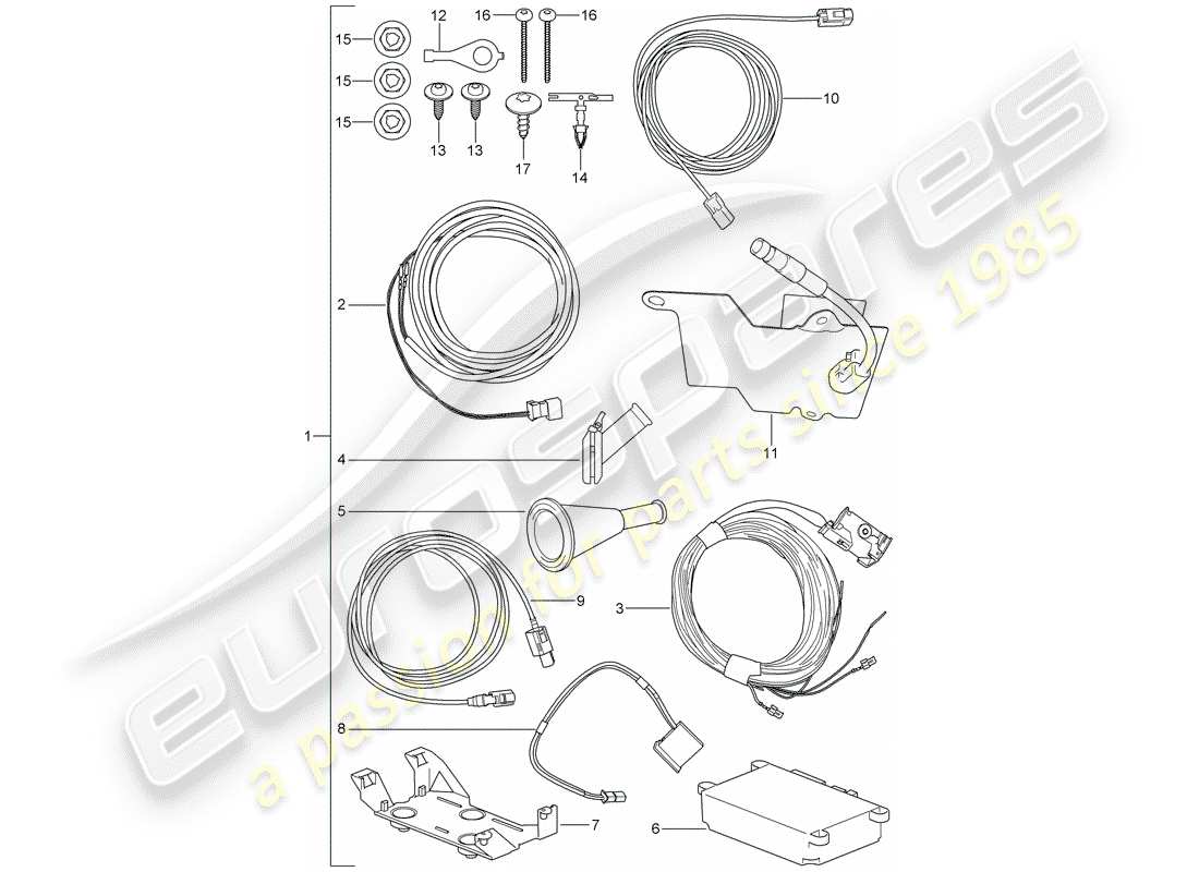 a part diagram from the porsche 2016 (tequipment cayenne) parts catalogue