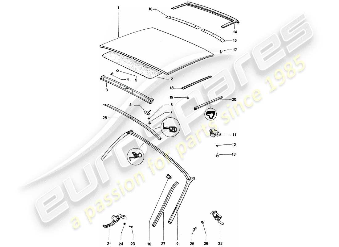 a part diagram from the porsche 1974 (914) parts catalogue