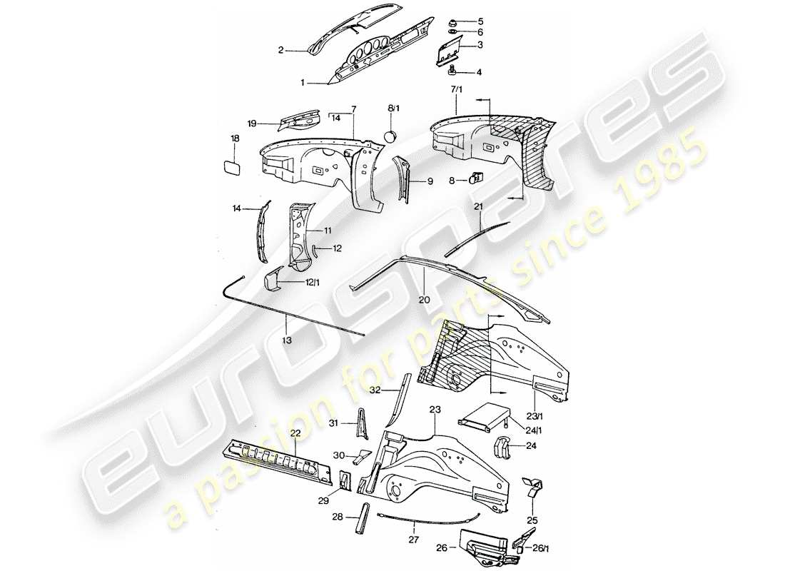 a part diagram from the porsche 1977 (911 turbo) parts catalogue