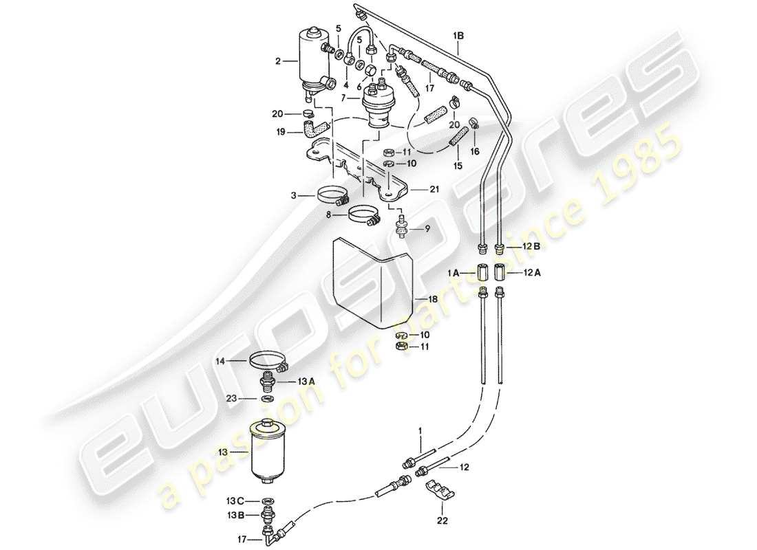a part diagram from the porsche 924 parts catalogue