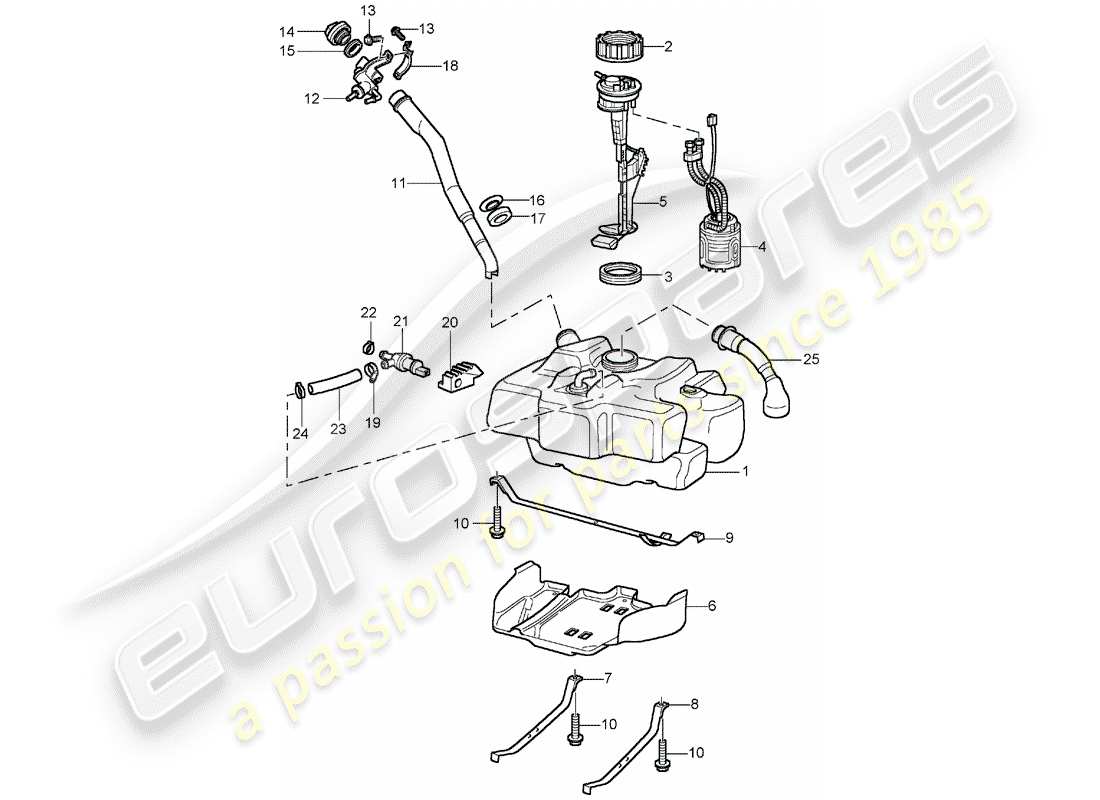 a part diagram from the porsche 2004 (996) parts catalogue
