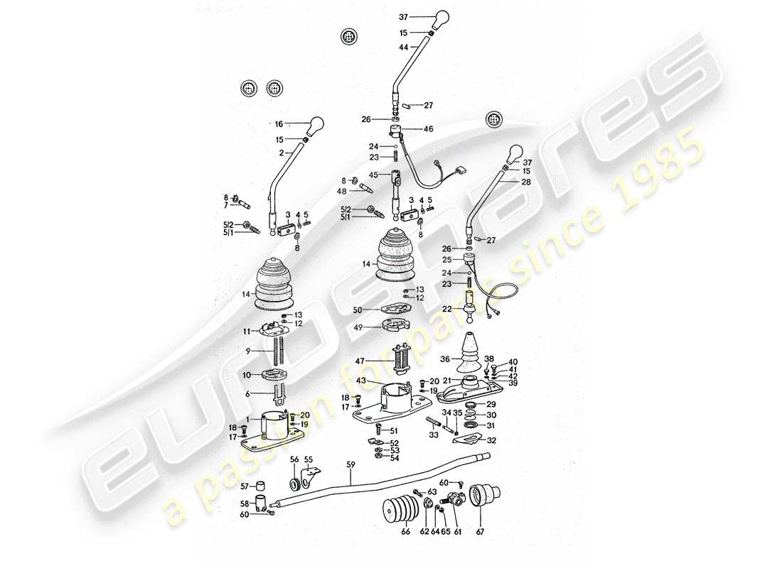 a part diagram from the porsche 1975 (911 turbo) parts catalogue