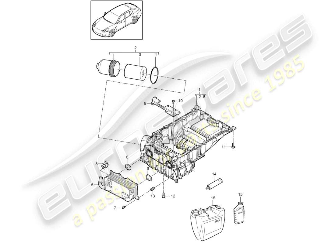 a part diagram from the porsche panamera parts catalogue
