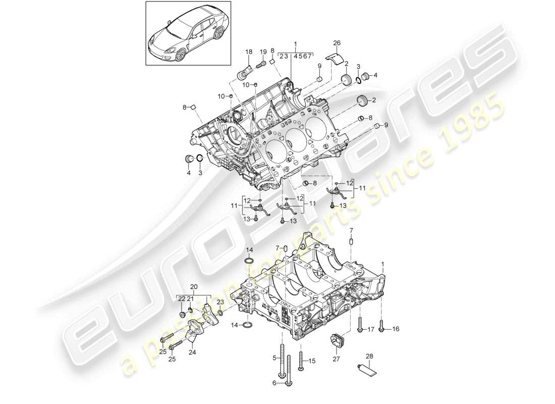 a part diagram from the porsche panamera parts catalogue