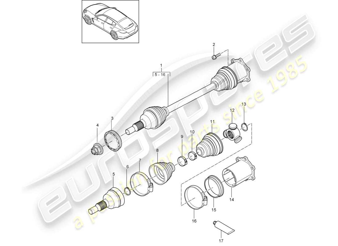 a part diagram from the porsche panamera parts catalogue
