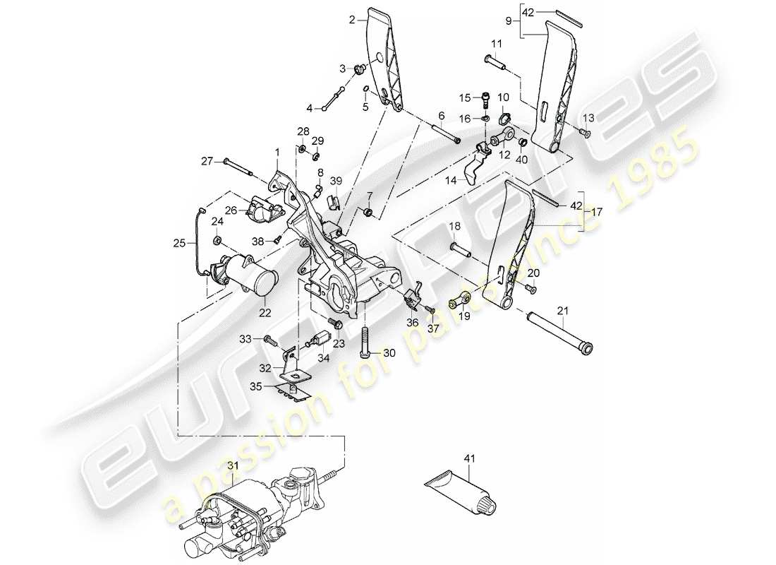 a part diagram from the porsche carrera gt parts catalogue