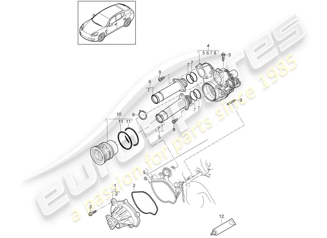 a part diagram from the porsche panamera parts catalogue