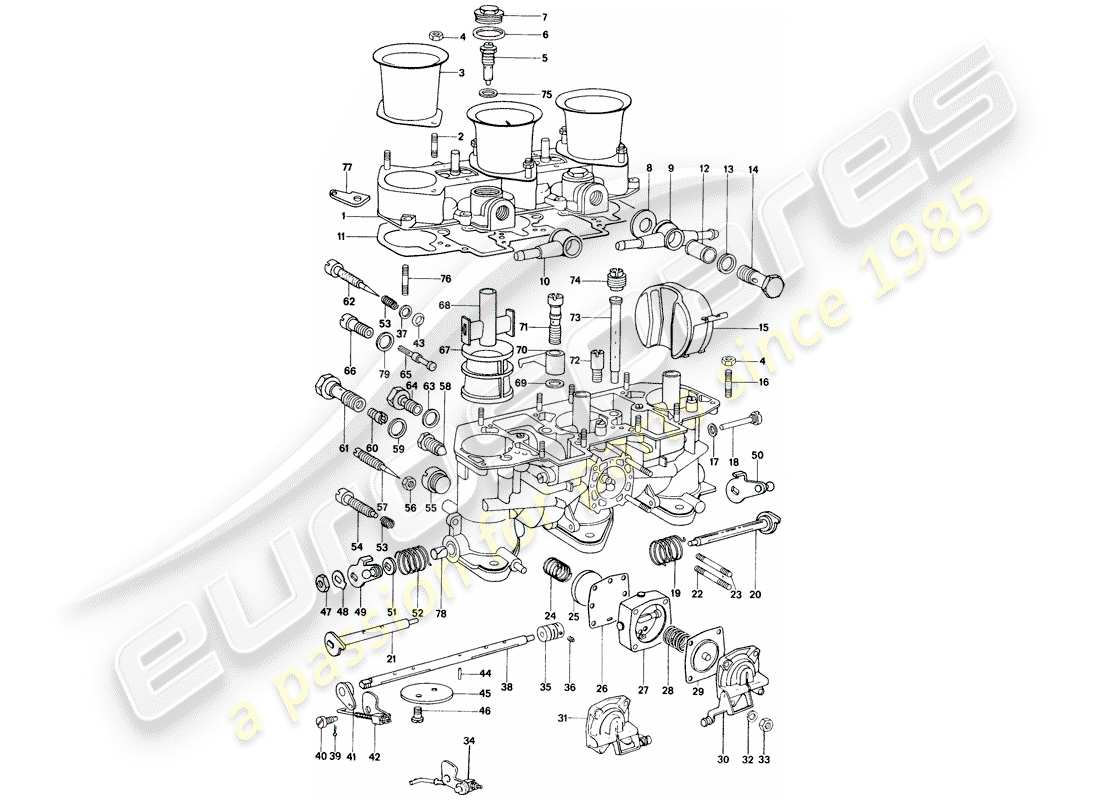 a part diagram from the porsche 1972 (914) parts catalogue