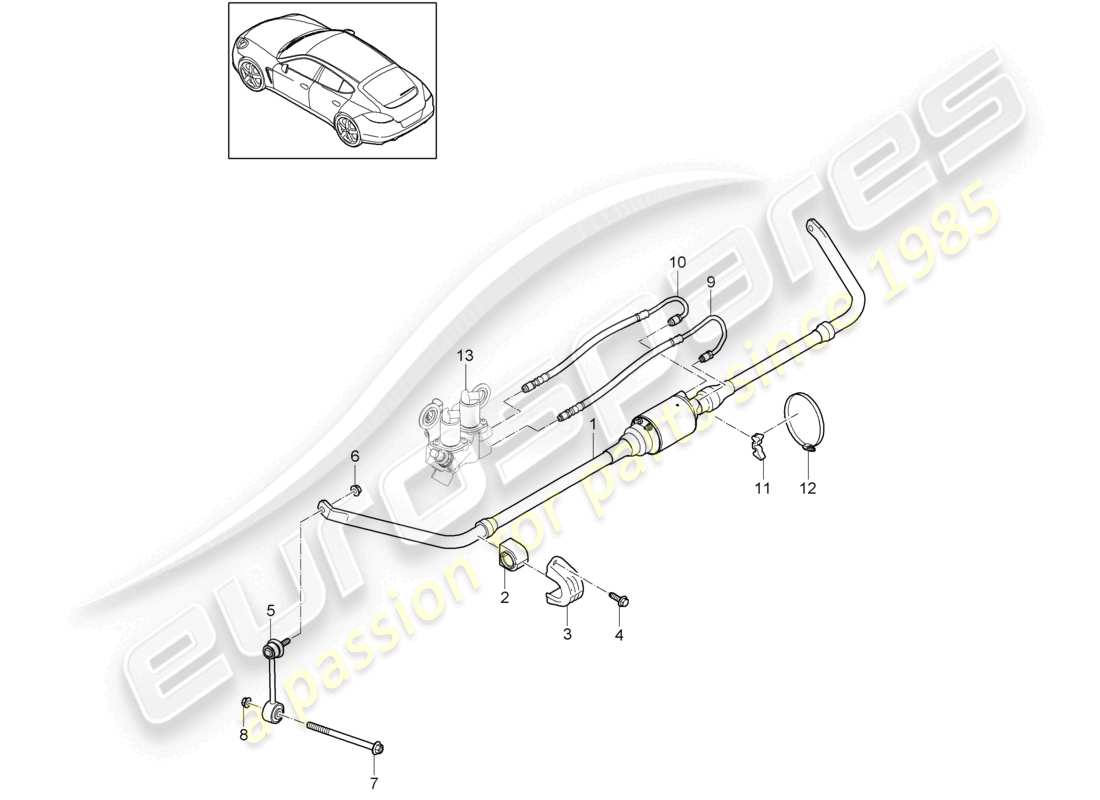 a part diagram from the porsche panamera parts catalogue
