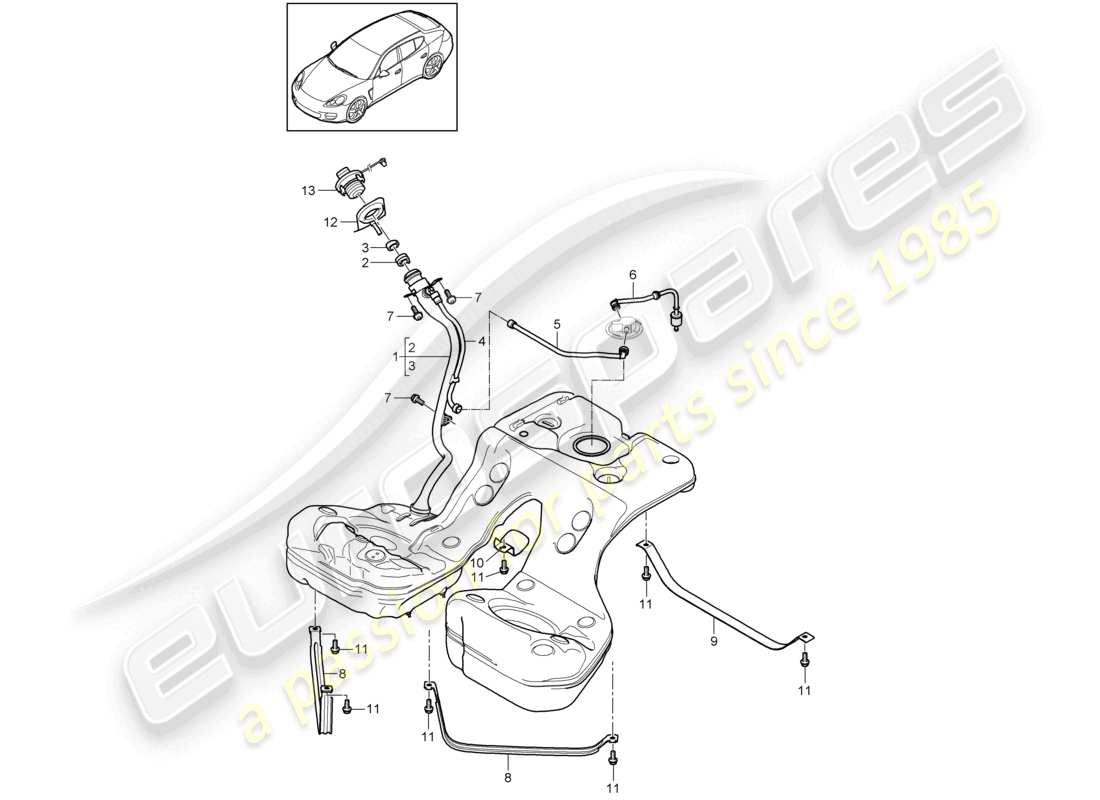 a part diagram from the porsche panamera parts catalogue