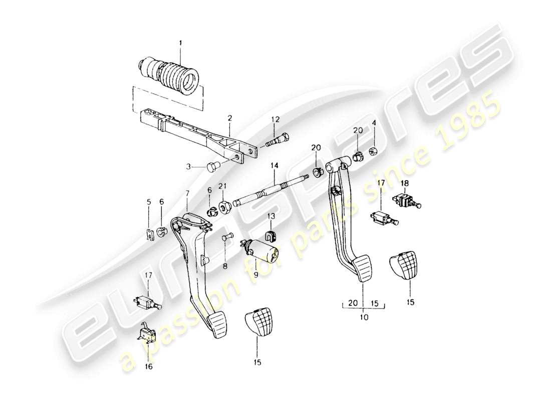 a part diagram from the porsche 1997 (986 boxster) parts catalogue