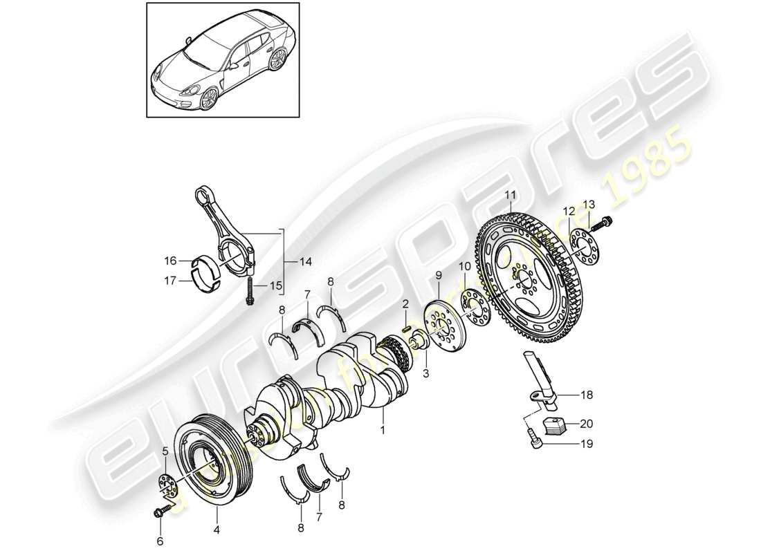 a part diagram from the porsche 2016 (panamera 970) parts catalogue
